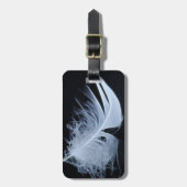 Étiquette À Bagage Plumes blanches - angélique par nature (Devant Vertical)