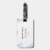 Étiquette À Bagage Plumes d'aquarelle (Dos Vertical)