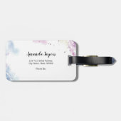 Étiquette À Bagage Plumes d'aquarelle (Dos horizontal)