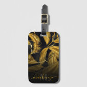 Étiquette À Bagage Plumes d'or (Devant Vertical)