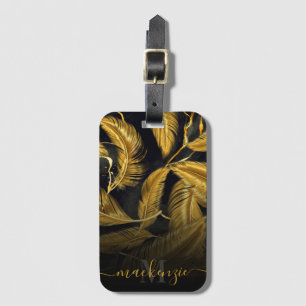 Étiquette À Bagage Plumes d'or