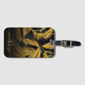 Étiquette À Bagage Plumes d'or (Devant Horizontal)