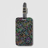 Étiquette À Bagage Plumes Feuilles colorées Motif d'aquarelle (Devant Vertical)