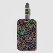 Étiquette À Bagage Plumes Feuilles colorées Motif d'aquarelle (Devant Vertical)