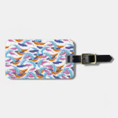 Étiquette À Bagage Plumes multicolores (Devant horizontal)