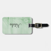 Étiquette À Bagage Plumes Peacock Mint (Devant horizontal)
