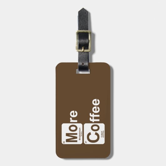 Étiquette À Bagage Plus de tableau périodique du café (Devant Vertical)