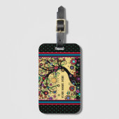 Étiquette À Bagage Plutôt Inspirivity Amusant Arbre Floral Customisé (Devant Vertical)