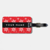 Étiquette À Bagage Pneus blancs, Rouge, Votre nom, Personnaliser (Dos horizontal)