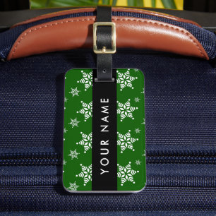 Étiquette À Bagage Pneus blancs, Vert, Votre nom, Personnaliser