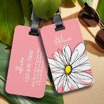 Étiquette À Bagage Poche et Jaune de la marguerite Whimsical Texte pe<br><div class="desc">Un morceau d'art zen et fantaisiste,  hipster. Vous pouvez ajouter un nom,  un monogramme ou un autre texte personnalisé. Si vous avez besoin de déplacer l'art autour,  cliquez sur le bouton personnaliser pour apporter des modifications.</div>