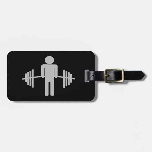 Étiquette À Bagage Poids Barbell Workout Fitness Cool (Devant horizontal)