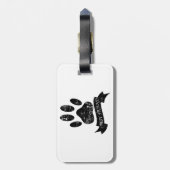 Étiquette À Bagage Poignée de chien détendue avec ruban (Dos Vertical)