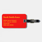 Étiquette À Bagage Poignée fragile jaune rouge avec Merci de soin (Dos horizontal)