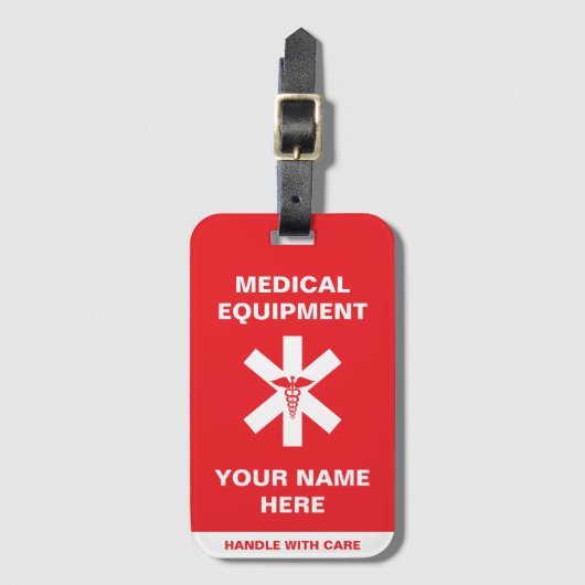 Étiquette À Bagage Poignée Médicale personnalisée avec soin (Devant Vertical)