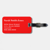 Étiquette À Bagage Poignée rouge blanche fragile avec Merci de soin (Dos horizontal)