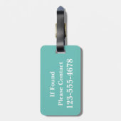 Étiquette À Bagage Pointe rouge vif et blanc Polka avec Monogramme Tu (Dos Vertical)