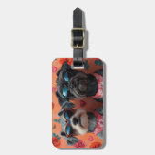 Étiquette À Bagage Pointing à poils durs Griffon Coeur Saint Valentin (Devant Vertical)