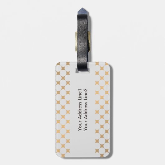 Étiquette À Bagage Points argentés Girly chics élégants (Dos Vertical)