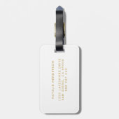 Étiquette À Bagage Points Confetti Faux Gold Foil Personnalisés (Dos Vertical)