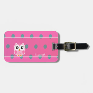 Étiquette À Bagage Points Cool Tendance Personnalisés avec Chouette M