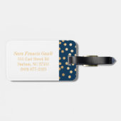 Étiquette À Bagage Points de la ville de Parties scintillant bleu et  (Dos horizontal)