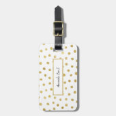 Étiquette À Bagage Points de parties scintillant or (Devant Vertical)