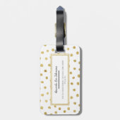 Étiquette À Bagage Points de parties scintillant or (Dos Vertical)