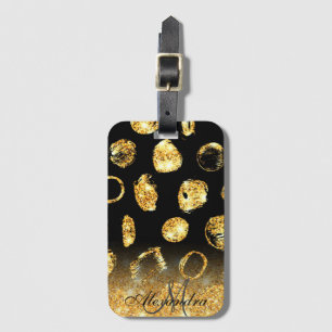 Étiquette À Bagage Points de pinceau d'or