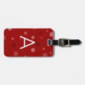 Étiquette À Bagage Points de pop rouge foncé (Devant horizontal)