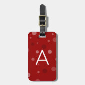 Étiquette À Bagage Points de pop rouge foncé (Devant Vertical)