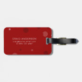 Étiquette À Bagage Points de pop rouge foncé (Dos horizontal)