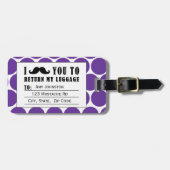 ÉTIQUETTE À BAGAGE POINTS DRÔLES DE POURPRE DE L'ÉTIQUETTE %PIPE% DE (Devant horizontal)