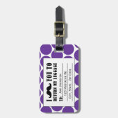 ÉTIQUETTE À BAGAGE POINTS DRÔLES DE POURPRE DE L'ÉTIQUETTE %PIPE% DE (Devant Vertical)