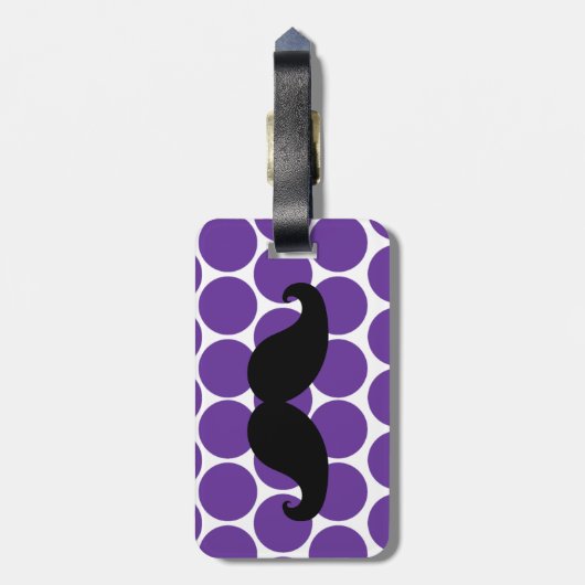 ÉTIQUETTE À BAGAGE POINTS DRÔLES DE POURPRE DE L'ÉTIQUETTE %PIPE% DE (Dos Vertical)