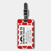 ÉTIQUETTE À BAGAGE POINTS DRÔLES DE ROUGE DE L'ÉTIQUETTE %PIPE% DE (Devant Vertical)