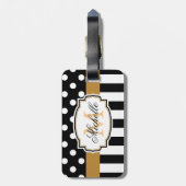 Étiquette À Bagage Points et bandes (Dos Vertical)