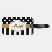 Étiquette À Bagage Points et bandes (Dos horizontal)