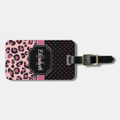 Étiquette À Bagage Points et Empreintes de léopard (Devant horizontal)