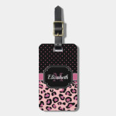 Étiquette À Bagage Points et Empreintes de léopard (Devant Vertical)