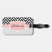 Étiquette À Bagage Points mignons et Chevron (Dos horizontal)
