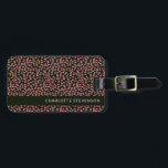 Étiquette À Bagage Points noirs et orange Abstraits Personnalisés<br><div class="desc">Balise de bagage personnalisée avec points noirs et orange Abstraits</div>
