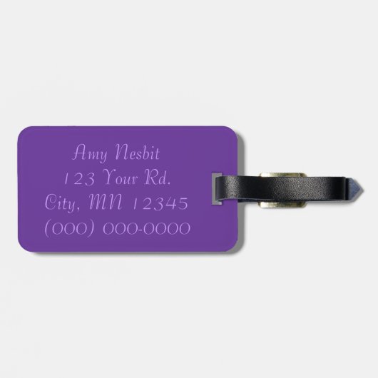 Étiquette À Bagage Points pourpres (Dos horizontal)