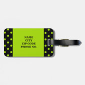 ÉTIQUETTE À BAGAGE POINTS VERTS CHICS DE L'ÉTIQUETTE 42 DE (Dos horizontal)