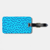 Étiquette À Bagage Pois à deux tons bleus (Dos horizontal)