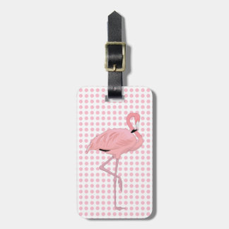 Étiquette À Bagage Pois assez rose et coutume de Flamant rose