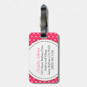 Étiquette À Bagage Pois de fleurs roses nommé étiquette de bagages (Dos Vertical)