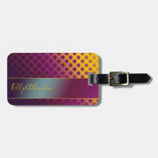 Étiquette À Bagage Pois de fruits Ombre Passion de nom (Devant horizontal)