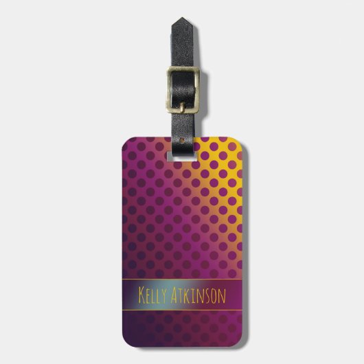 Étiquette À Bagage Pois de fruits Ombre Passion de nom (Devant Vertical)