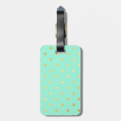 Étiquette À Bagage pois de menthe d'or de faux (Dos Vertical)